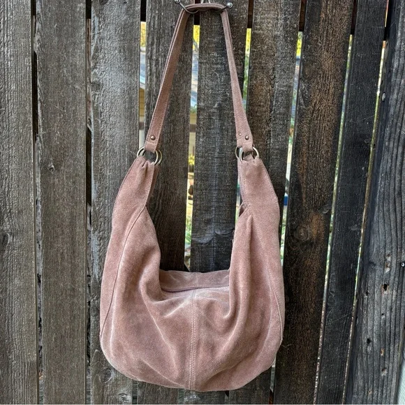 Free People Roma Suede Leather Slouchy Hobo Tote Bag - Picture 2 of 16